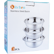 Set de bucatarie 2 boluri din inox cu sita si razatoare 32 x 10 CM
